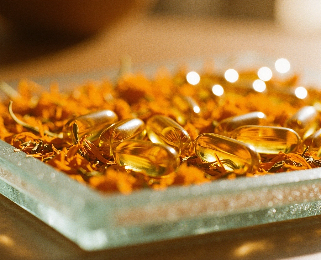 Detail přírodních doplňků a extraktů